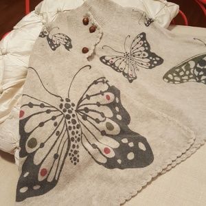 Taupe cape with butterflies